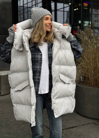 Світло-сіра зимня куртка куртка-трансформер No Brand