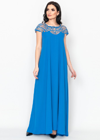 Синее вечернее платье Seam фактурное