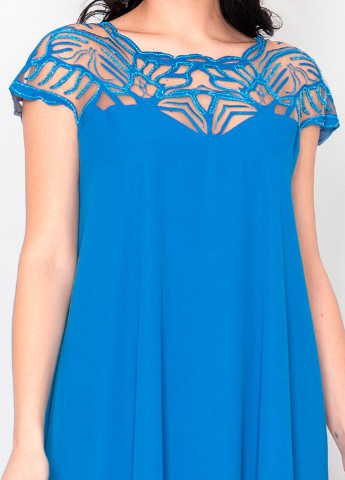Синя вечірня плаття, сукня Seam фактурна