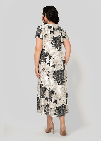 Комбинированное кэжуал платье а-силуэт A'll Posa с цветочным принтом