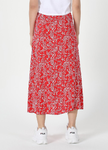 Красная кэжуал цветочной расцветки юбка Colin's а-силуэта (трапеция)