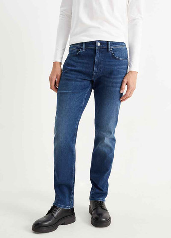 Синие демисезонные зауженные джинсы C&A