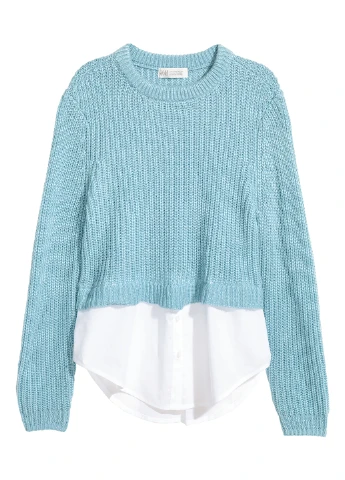 Голубой демисезонный пуловер H&M