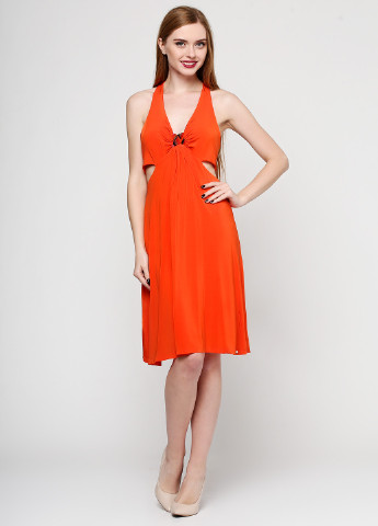 Оранжевое коктейльное платье Phard однотонное