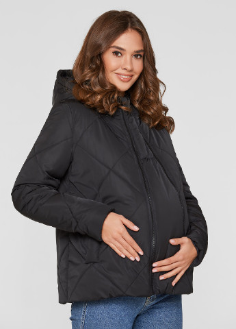 Черная демисезонная слингокуртка 3в1 для беременных Lullababe