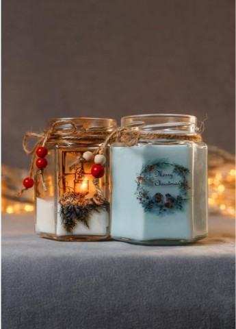 Новорічна подарункова handmade свічка "Merry Christmas" 38-40 годин горіння BeautlyMaysternya (255288266)