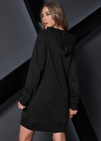 Чорна кежуал сукня сукня-худі SHEIN сердечка