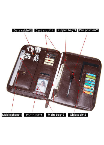 Чоловік шкіряний гаманець 31,5х23,5х2 см Vintage (229458754)
