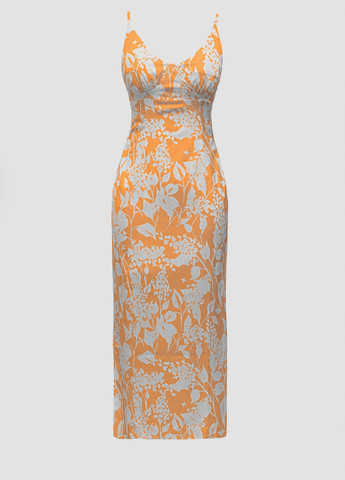 Оранжевое кэжуал платье Gepur с цветочным принтом