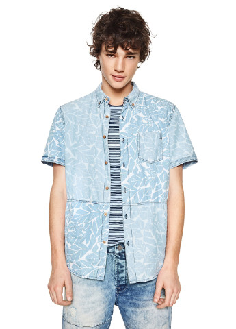 Голубой кэжуал рубашка с абстрактным узором Desigual