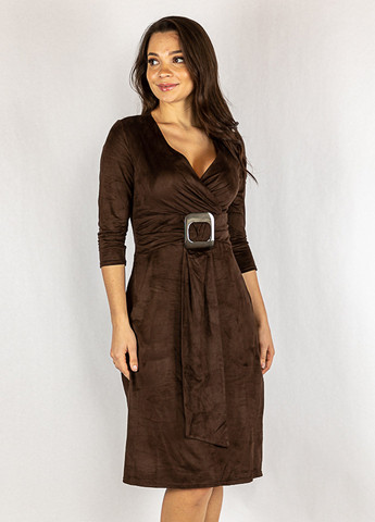 Темно-коричневое кэжуал платье Time of Style однотонное