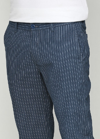 Темно-синие кэжуал демисезонные прямые брюки Primark