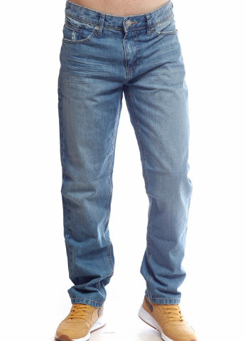 Светло-синие демисезонные со средней талией джинсы Kenvelo