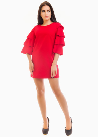 Красное кэжуал платье Lucky Fashion однотонное