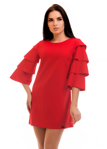 Красное кэжуал платье Lucky Fashion однотонное