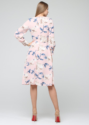 Светло-розовое кэжуал платье Brunello de Neri с цветочным принтом
