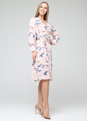 Светло-розовое кэжуал платье Brunello de Neri с цветочным принтом