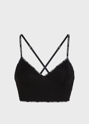 Чёрный топ бюстгальтер Karl Lagerfeld без косточек трикотаж, хлопок