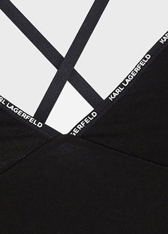 Чёрный топ бюстгальтер Karl Lagerfeld без косточек трикотаж, хлопок
