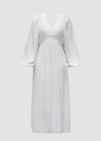 Молочное кэжуал платье с открытой спиной Gepur однотонное