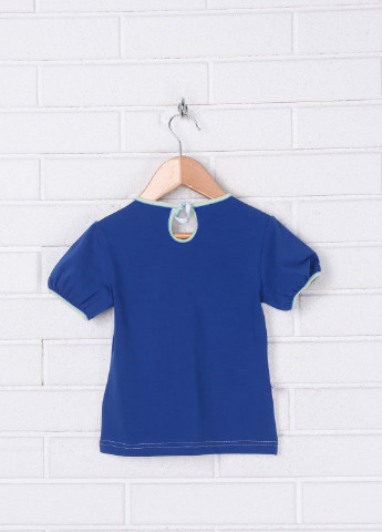 Синяя летняя футболка с коротким рукавом Соня