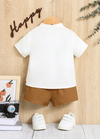 Комбинированный летний костюм (футболка, шорты) SHEIN