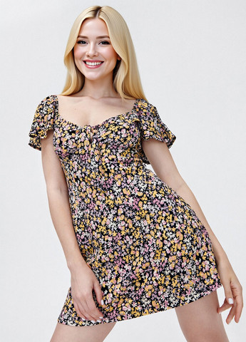 Чорна кежуал сукня Cropp з квітковим принтом