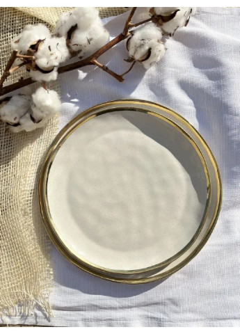 Тарелка обеденная Sand Space Cappuccino Gold КГ-250 25 см кофе с молоком No Brand (253609979)