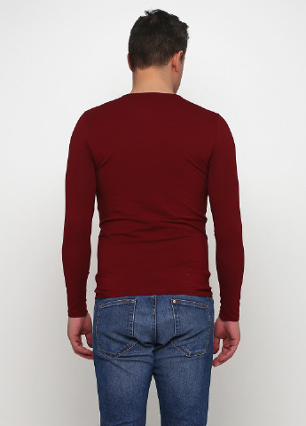 Бордовый демисезонный кэжуал лонгслив Madoc Jeans однотонный