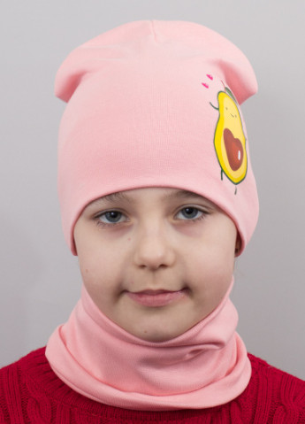 Дитяча шапка з хомутом КАНТА "Авокадо" розмір 48-52 рожевий (OC-828) Канта (220180399)