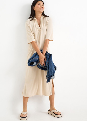 Бежева кежуал сукня сукня-футболка C&A однотонна