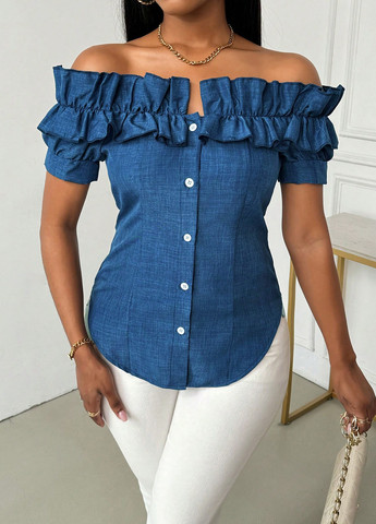 Синяя блуза SHEIN