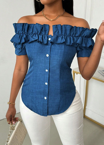 Синяя блуза SHEIN