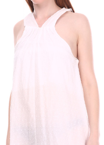 Белое кэжуал платье College Social в горошек