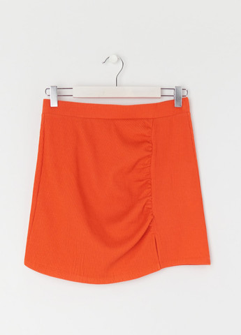 Оранжевая кэжуал однотонная юбка Sinsay