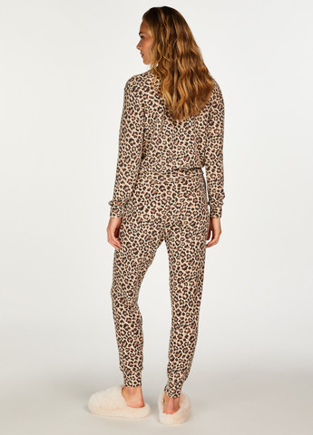 Бежевий світшот Hunkemoller леопардовий без декору (322186107)