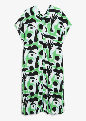 Комбинированное кэжуал платье рубашка Monki с абстрактным узором