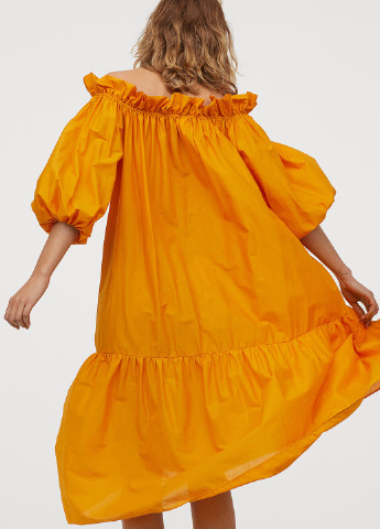 Помаранчева кежуал сукня оверсайз H&M однотонна