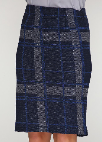 Темно-синяя кэжуал в клетку юбка Brandtex Collection миди