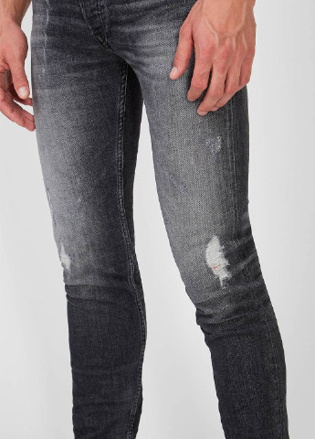 Серые демисезонные зауженные джинсы Tigha
