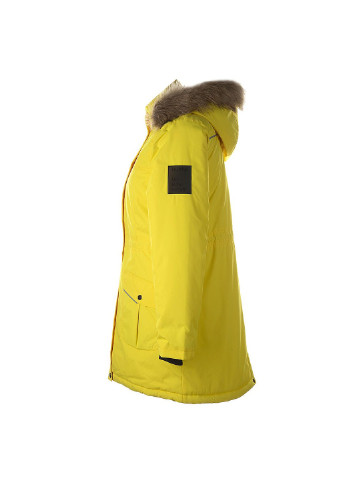 Желтая зимняя куртка удлиненная зимняя mona 2 Huppa