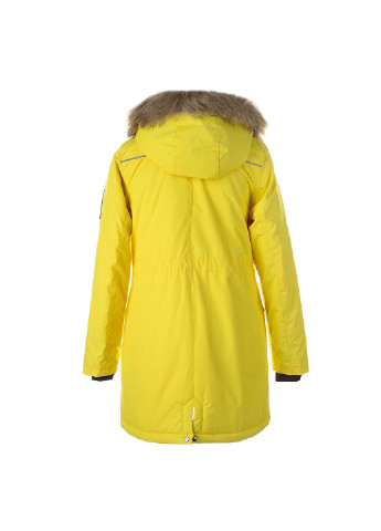 Желтая зимняя куртка удлиненная зимняя mona 2 Huppa
