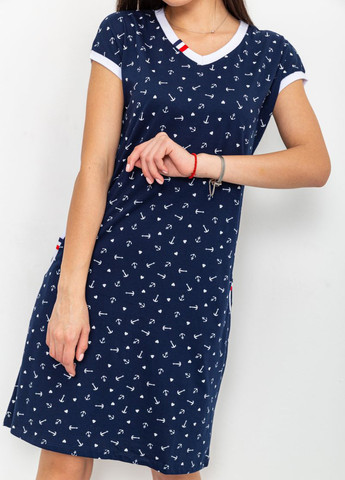 Темно-синее домашнее платье платье-футболка Ager морская тематика