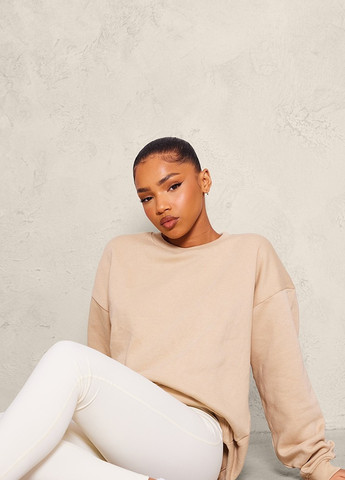 Пісочний світшот PrettyLittleThing однотонний без декору (308792181)