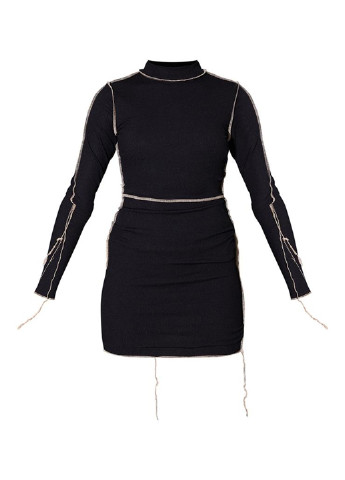 Чорна кежуал сукня сукня-водолазка PrettyLittleThing однотонна