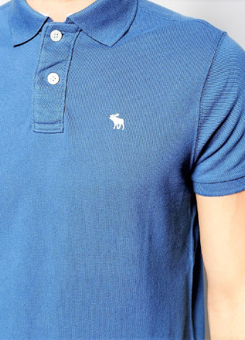 Синяя футболка-поло для мужчин Abercrombie & Fitch однотонная