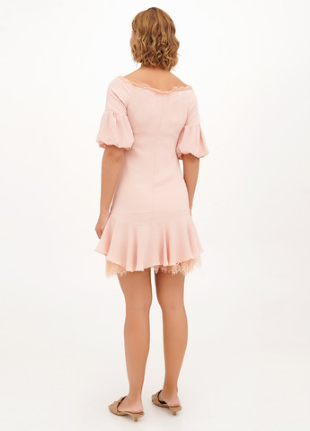 Персиковое коктейльное, праздничный платье Babylon однотонное