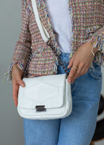 Сумка жіноча крос боді екошкіра стьобана (wel-90500) Біла WeLassie (253982785)