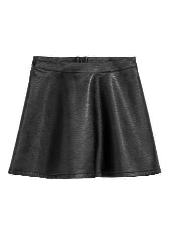 Черная кэжуал однотонная юбка H&M клешированная