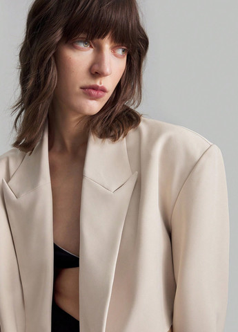 Светло-бежевый женский жакет SHEIN однотонный - демисезонный